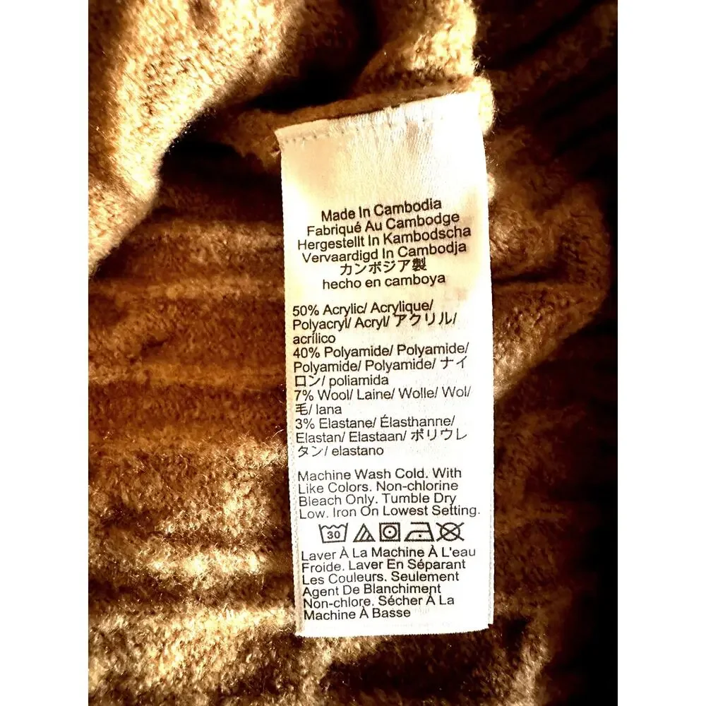 J.Crew Cable Crewneck Sweater Extra-Soft Men's Large Tan Camel CD599